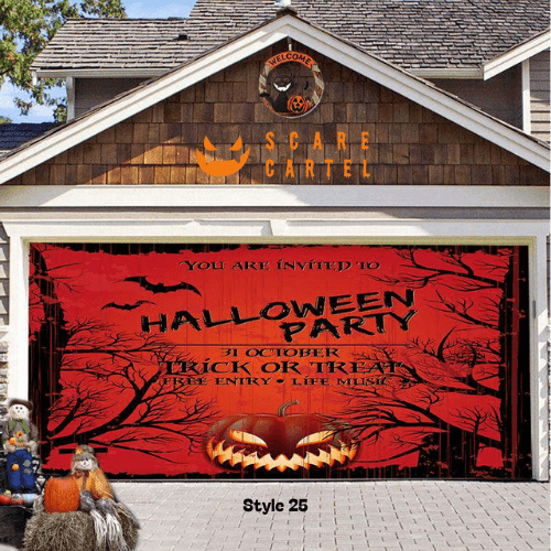 Halloween Garage Door Decoration - scarecartel
